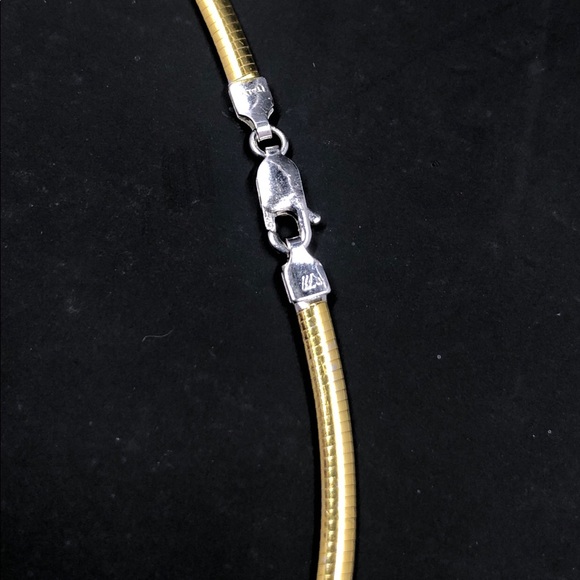 10k Gold Italy 3mm Omega chain Necklace - Picture 12 of 17